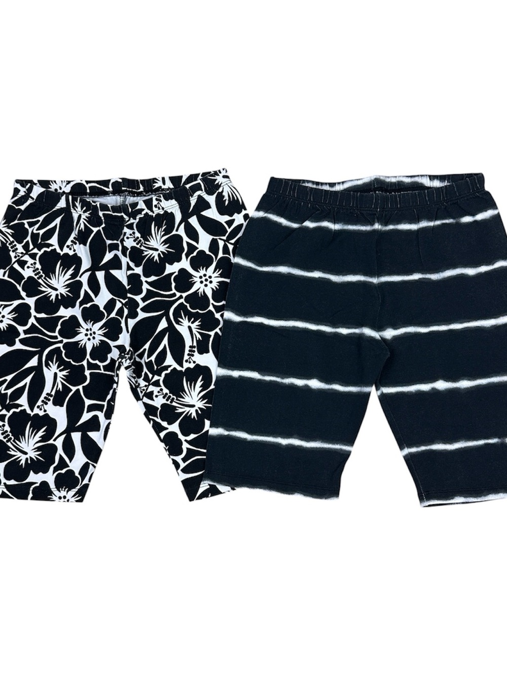 Place Black and White Patterned Kids Biker Shorts Duo